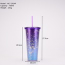 New Creative Double Plastic Straw Cup Gradient Color Large Capacity Cuppicture7