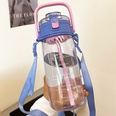 2050ml Groe Kapazitt Sommer Doppel Trinken Tasse mit Stroh Tragbare Kunststoff Wasser Flaschepicture12