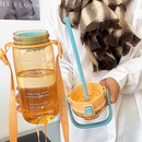 2050ml Groe Kapazitt Sommer Doppel Trinken Tasse mit Stroh Tragbare Kunststoff Wasser Flaschepicture4
