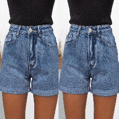 Mode Neue Reine Farbe Gewaschen Casual Einfache Hohe Taille Denim Shorts
