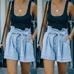 Simple Fashion Loose All-Matching Light Color Denim Shorts