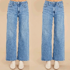 Washed Wide Leg High Waist loose solid color jeans