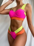 Traje de bao de moda de Color de contraste Bikini de mujer envuelto en alambre duropicture12