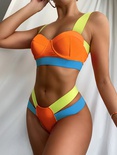 Traje de bao de moda de Color de contraste Bikini de mujer envuelto en alambre duropicture21