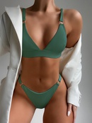 2022 nuevo Bikini Sexy Color slido pequeo crculo tringulo traje de baopicture9