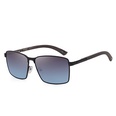 New Square Sunglasses Mens Fashion Metal Wood Grain Leg Sunglassespicture14