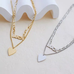 Love Double-Layer Heart Necklace Lucky Letter Necklace