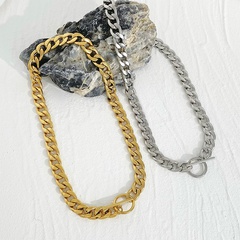 Hip-Hop Titanium Steel Non-Fading Chunky Chain Necklace Cuban Link Chain Necklace