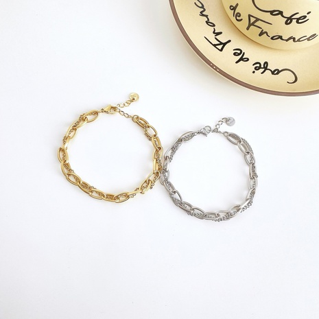 Women's Bracelet Double-Layer Hip Hop Cool Titanium Steel Chain Jewelry's discount tags