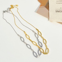 fashion hollow oval chain stainless steel necklace