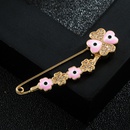 Copper Micro Inlaid Zircon Flower Brooch Pin Corsage Womens Clothing Accessoriespicture11