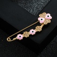 Copper Micro Inlaid Zircon Flower Brooch Pin Corsage Womens Clothing Accessoriespicture14