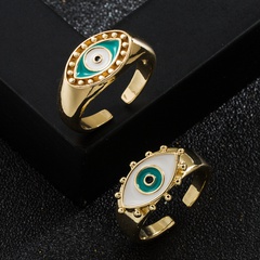 Anillo de ojo de diablo de oro Chapado en cobre anillo de apertura ajustable accesorios de Hip Hop
