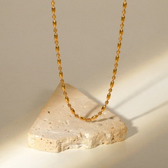 Mode Einfache 18K Gold Überzogen Oval Bead Kette Edelstahl Halskette frauen Ornament