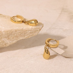 Fashion Creative 14K Gold Stainless Steel Water Drop Pendant Women's Earrings