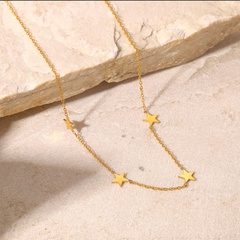 Fashion Simple Star Fine Ball Bead Women's Stainless Steel Necklace