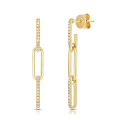 fashion long chain tassel pendant copper inlaid zircon earrings