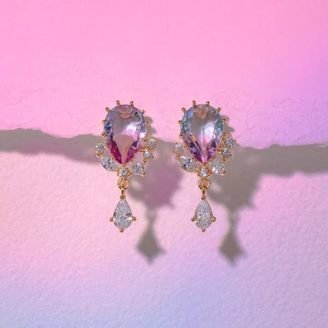 Exquisite Geometric Water Drop Zircon Earrings Jewelry Accessories's discount tags