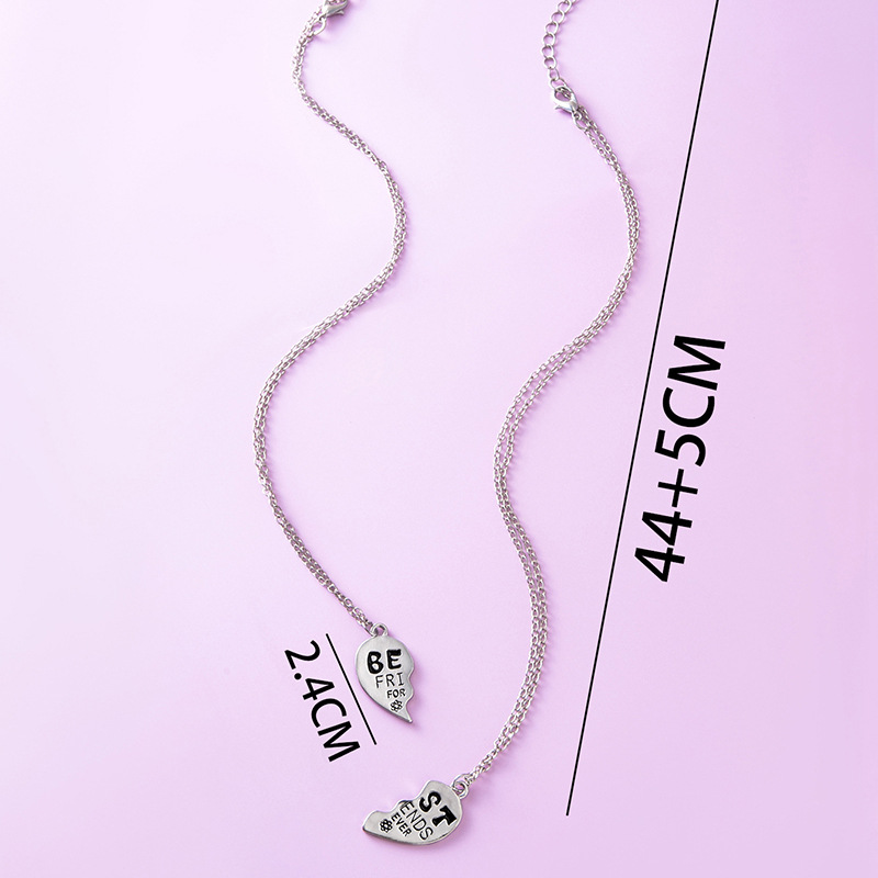 Fashion Creative Heart Pendant Letter Best Friends Forever Alloy Necklacepicture2