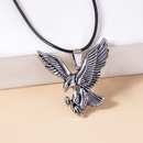 Vintage Mens Wings Eagle Leather Rope Pendant Necklacepicture9