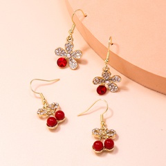 Fashion Simple Rhinestone Earrings Cherry Blossom Earrings
