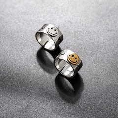 New Alloy Smiley Face Pattern Open Adjustable Ring