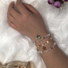 Mode Retro Perlen Armband Herz-förmigen Armband Set