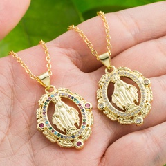 Fashion Clavicle Chain gold-plated copper Micro Inlaid Zircon Virgin Pendant Necklace
