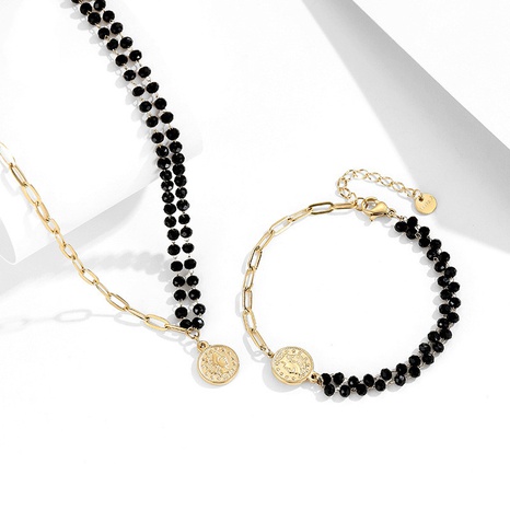 Femmes de Perle en acier inoxydable Bracelet En Gros Collier En Cristal's discount tags