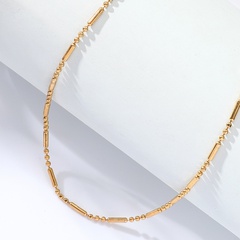 2022 Fashion Simple Geometric round Beads Gold Necklace