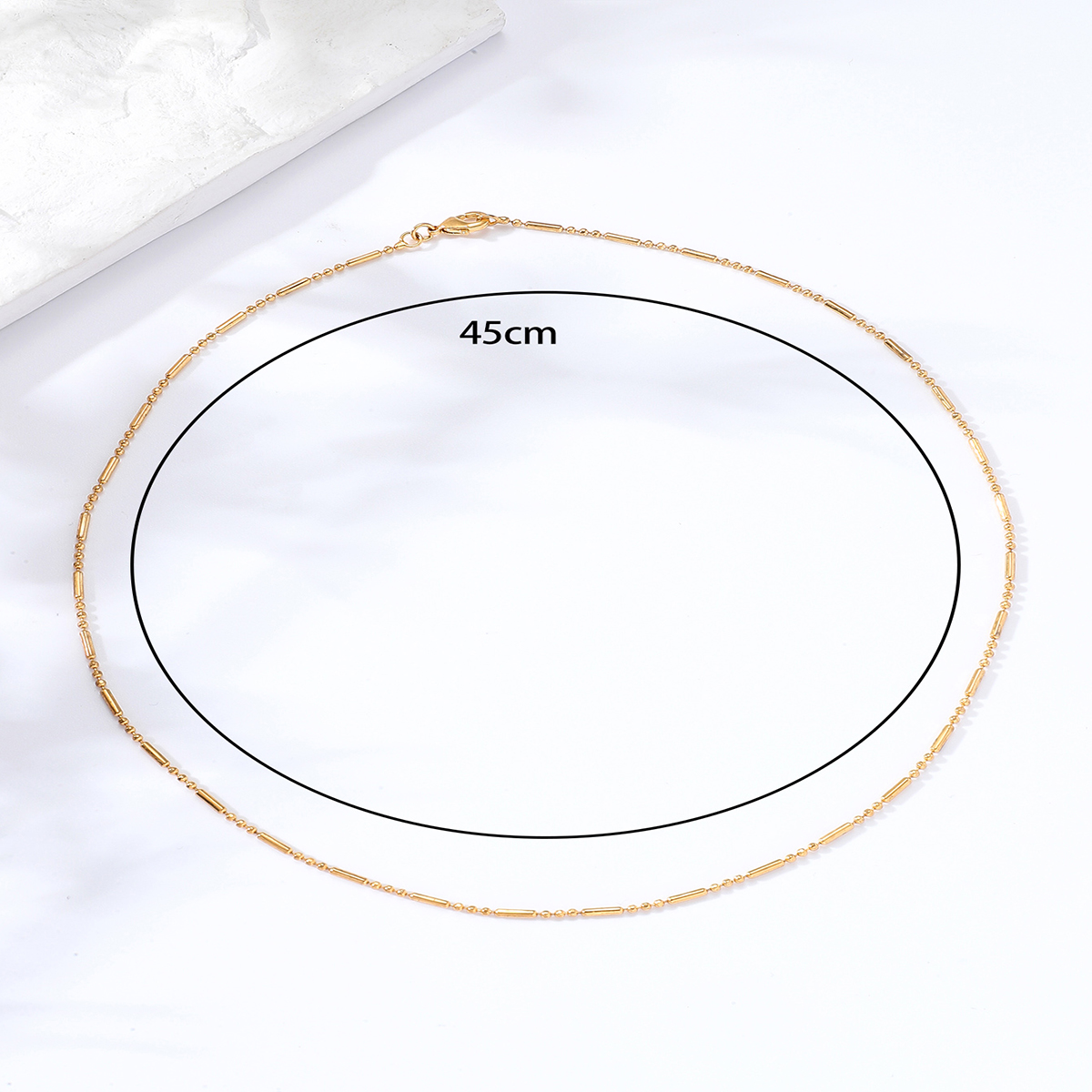 2022 mode Einfache Geometrische runde Perlen Gold Halskettepicture3