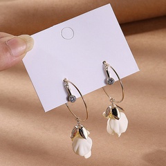Korean Version of the Creative Fresh Rhinestone Wild Frosted Shell Earrings
