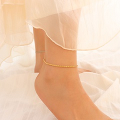 Fashion Cauliflower Sparkling 18K Gold Foot Female  Titanium Steel  Anklet