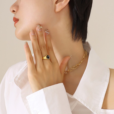 Neue Mode Nicht-Fading Gold-Überzogene Nette Smiley Gesicht Geometrische Edelstahl Ring's discount tags