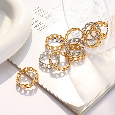 Fashion Hollow Geometric Female Titanium Steel Index Finger Ring's discount tags