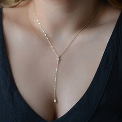 Großhandel Mode Diamant-Verzierte Halskette Metall CZ Anhänger Halskette