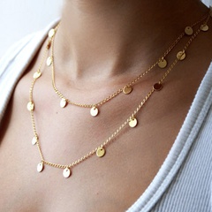 Wholesale Simple Double-Layer Sequin Necklace Women's Long pendent chain