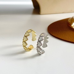 Fashion Hollow Stitching Heart-Shaped Geometric Open Copper Index Finger Ring