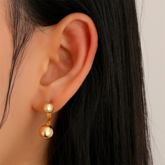 Fashion Simple Small Balls Copper Stud Earrings Metal Geometry Stud Earrings Female
