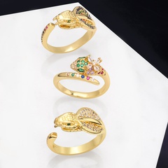 Snake Ring Female Ins Style Creative Fashion Color Zircon Ring Special-Interest Design Bracelet Female Rip70
