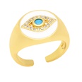 Fashion Oil Dripping Devils Eye Opening Copper 18K Goldplated Zircon Ringpicture12