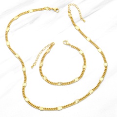 Fashion Kubanischen Kette Kupfer 18K Gold überzogene Halskette Armband