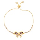 Fashion Simple Butterfly Bracelet Copper 18K Goldplated Inlaid Zircon Braceletpicture8
