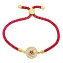 Simple Contrast Color Copper 18K Goldplated Inlaid Zircon round FivePointed Star Braceletpicture8