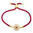 Simple Contrast Color Copper 18K Goldplated Inlaid Zircon round FivePointed Star Braceletpicture12