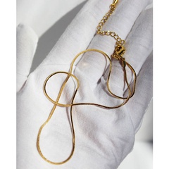 Gold-Plated Basic Versatile Fine Simple Snake Bones Pure Copper Chain Necklace