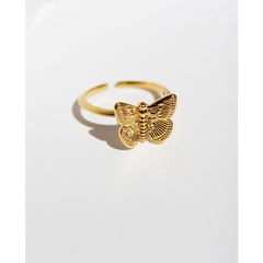 Einfache Mode Exquisite Drei-Dimensional Schmetterling Weibliche Offene Einstellbare Ring