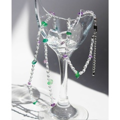 Korean Fresh Mori Transparent Crystal String Beads Clavicle Chain Niche Design Stone Necklace Same Bracelet 614