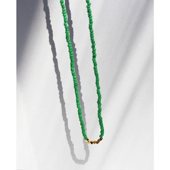 Vergoldung Handmade Zarte Grün Perlen Kette Gold Spacer Perlen Halskette