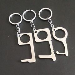 Einfache geometrische haken anhänger Edelstahl Schlüssel Ring keychain
